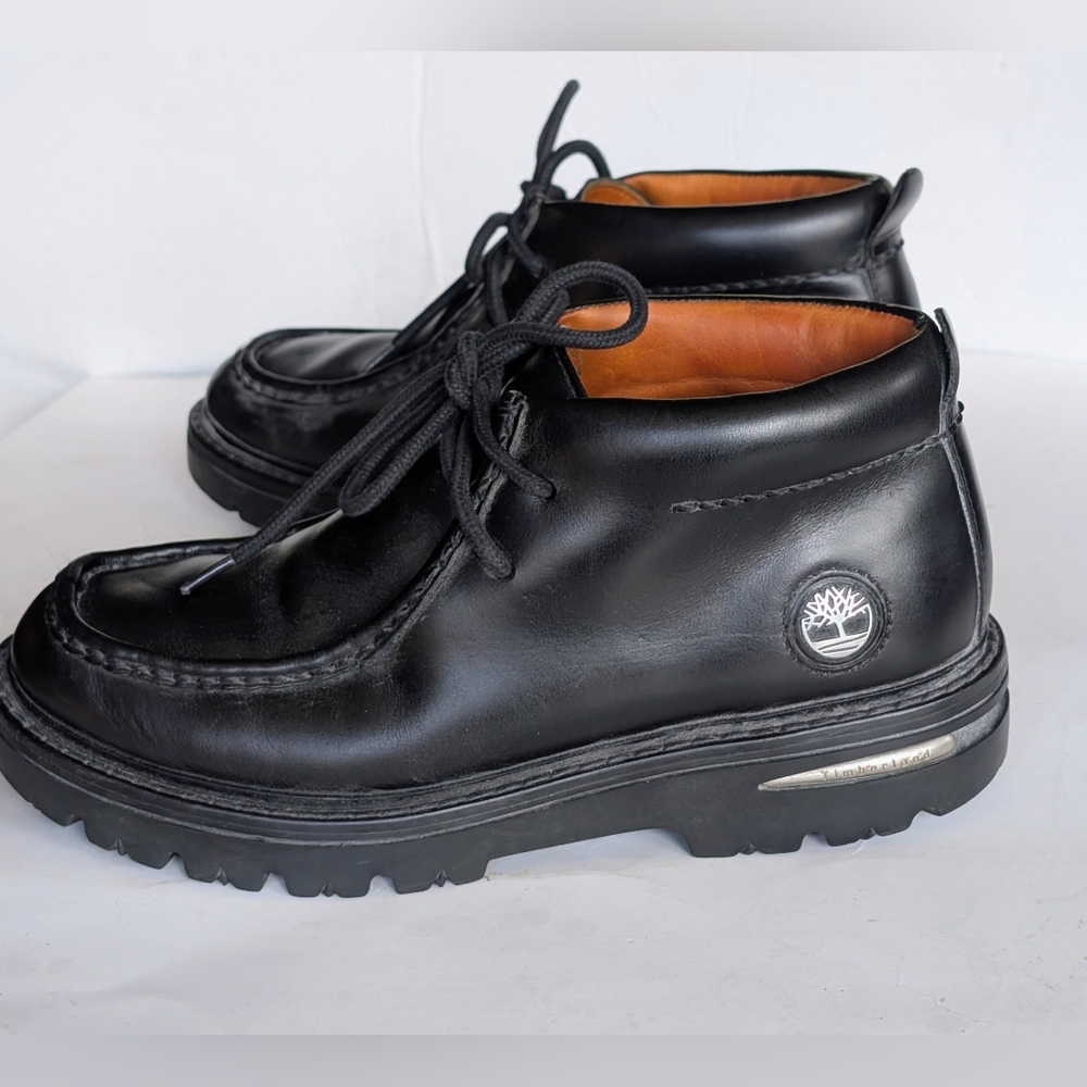 Timberland Chukka Boots Men's Size 8 Black Leather Lace Up